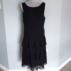 Silk Cynthia Howie black tiered dress, size 12